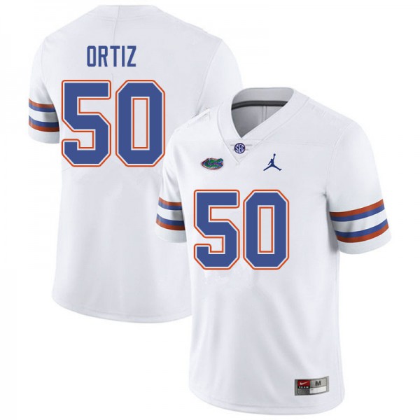 Jordan Brand Men #50 Marco Ortiz Florida Gators College Football Jerseys White
